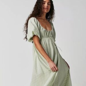 NWT Free People On My Level Maxi Dress Handkerchief Hem XS $148